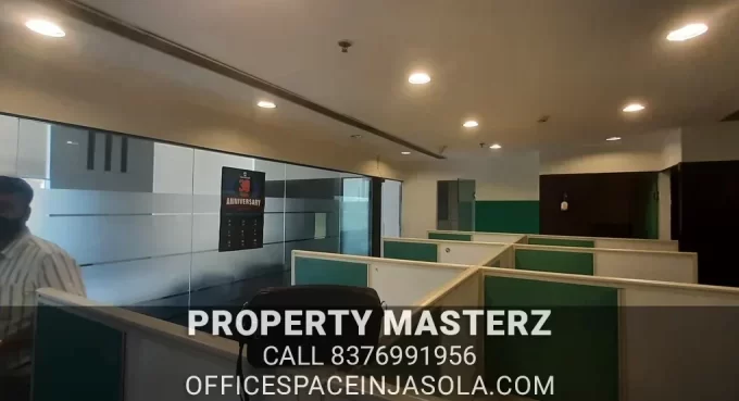 Iconic exterior view of premium office space in dlf tower jasola for sale.