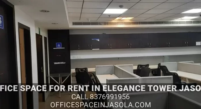 Geographic location map showing connectivity for Elegance Tower Jasola corporate office spaces.