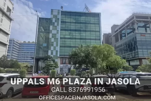 View of Jasola Apollo Metro Station from Uppals M6 Plaza commercial building.