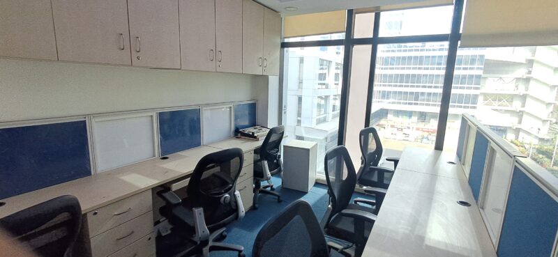 Modern fully furnished 50-seater commercial office space spanning 6,500 sq ft available for sale in Jasola District Centre, Delhi.