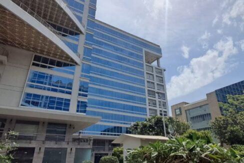Exterior view of premium Grade-A commercial office towers in Jasola District Centre, South Delhi